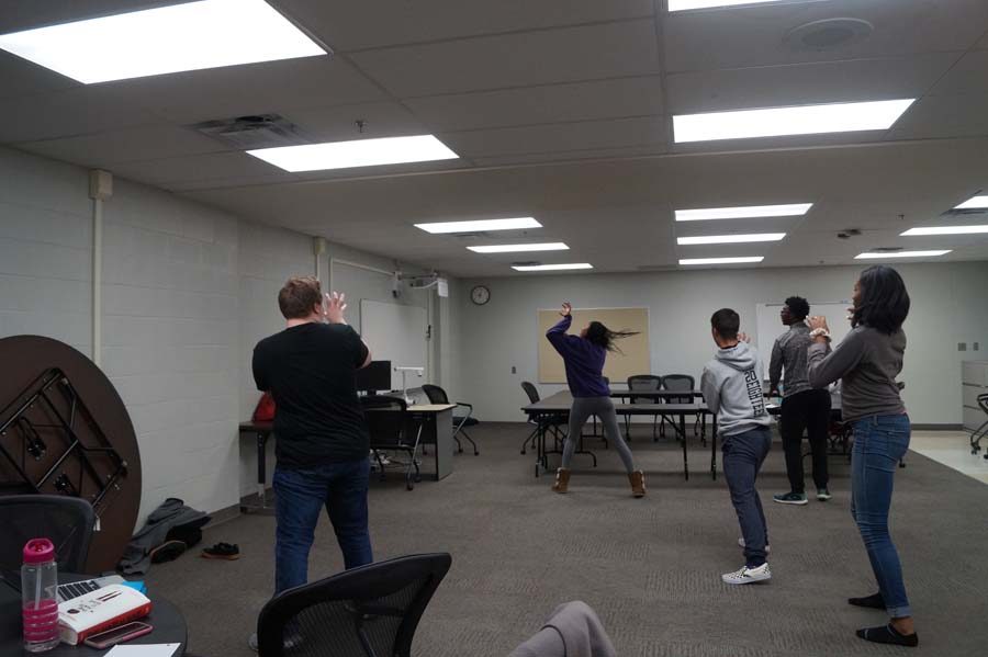 The students put on music to drown each other out while everyone practiced their piece. As Michael Jacksons Thriller comes on, all the forensicators stopped and started to dance.