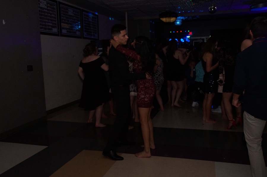Slow dancing their way through the night senior Dalia Mejia and her date spend the night enjoying dancing together.
