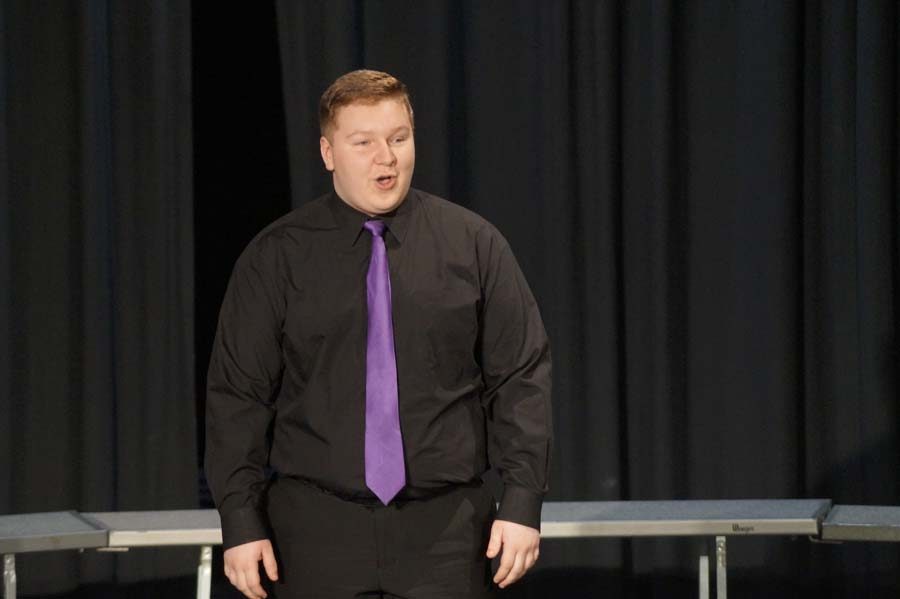 Scott Ladish the only soloist to make it to state sang Ching-A-Ring Chaw received a 2 rating, and performed before the audience at the spring concert.