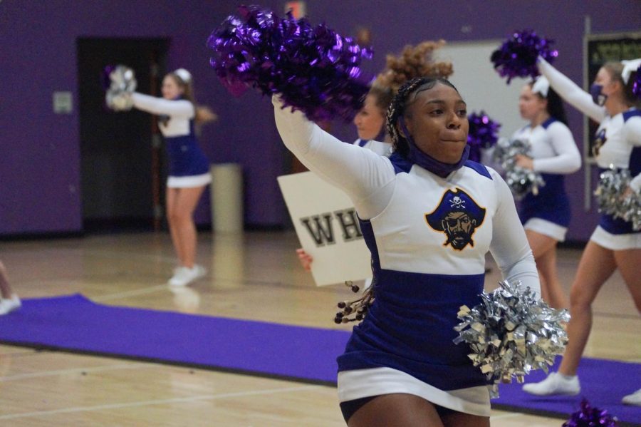 Sophomore A'Niyah Coleman performs the Cheer during practice November 5.